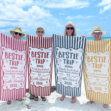 Load image into Gallery viewer, Personalized Beach Towel Custom Name for Best Friends Gift
