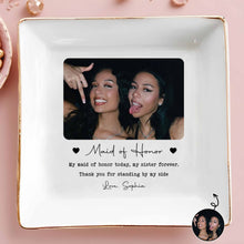 Load image into Gallery viewer, Personalized Custom Jewelry Dish for Sister with Photo Hearts
