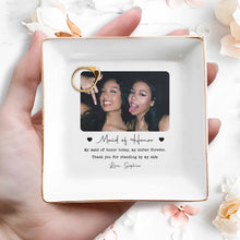 Load image into Gallery viewer, Personalized Custom Jewelry Dish for Sister with Photo Hearts
