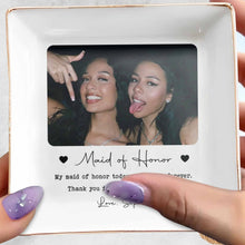 Load image into Gallery viewer, Personalized Custom Jewelry Dish for Sister with Photo Hearts
