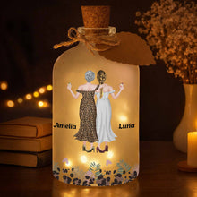 Load image into Gallery viewer, Personalized Frosted Glass Bottle Light Custom Name Gift for Best Friends
