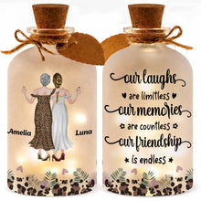Load image into Gallery viewer, Personalized Frosted Glass Bottle Light Custom Name Gift for Best Friends
