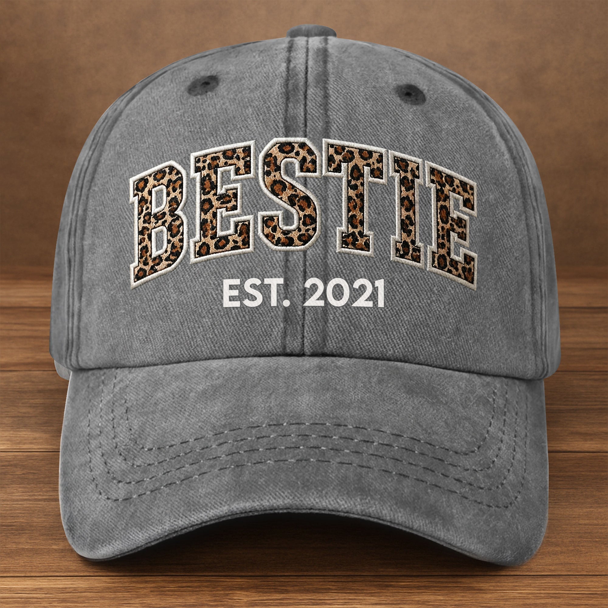 Personalized Washed Denim Cap Custom Year Gift for Bestie