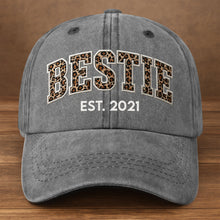 Load image into Gallery viewer, Personalized Washed Denim Cap Custom Year Gift for Bestie
