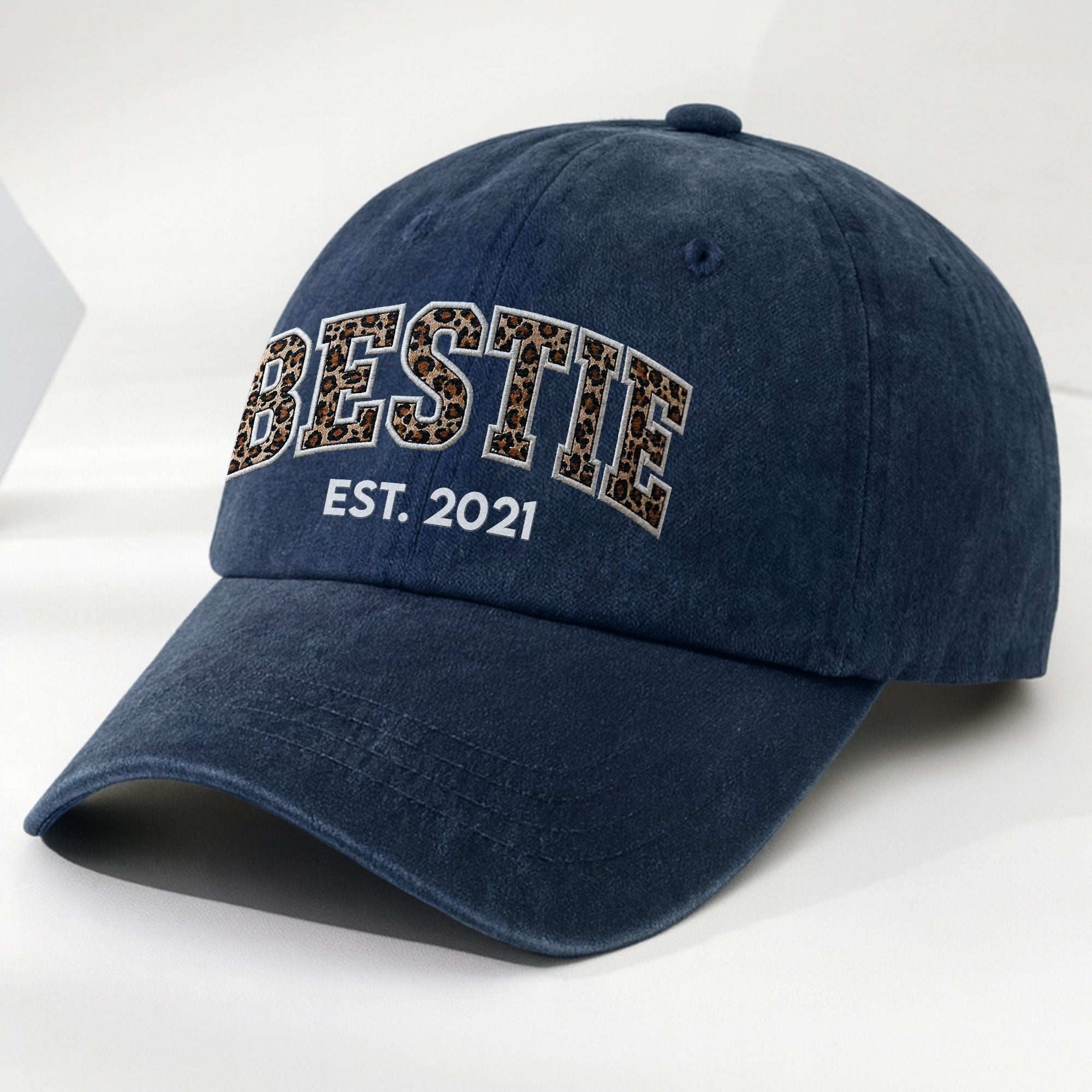 Personalized Washed Denim Cap Custom Year Gift for Bestie