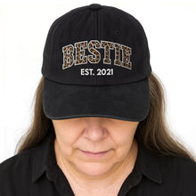 Load image into Gallery viewer, Personalized Washed Denim Cap Custom Year Gift for Bestie
