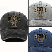 Load image into Gallery viewer, Personalized Leopard Print Bow Washed Denim Cap for Besties
