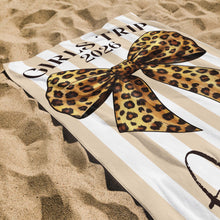 Load image into Gallery viewer, Personalized Leopard Print Beach Towel Custom Name Gift for Best Friends
