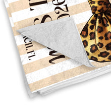 Load image into Gallery viewer, Personalized Leopard Print Beach Towel Custom Name Gift for Best Friends
