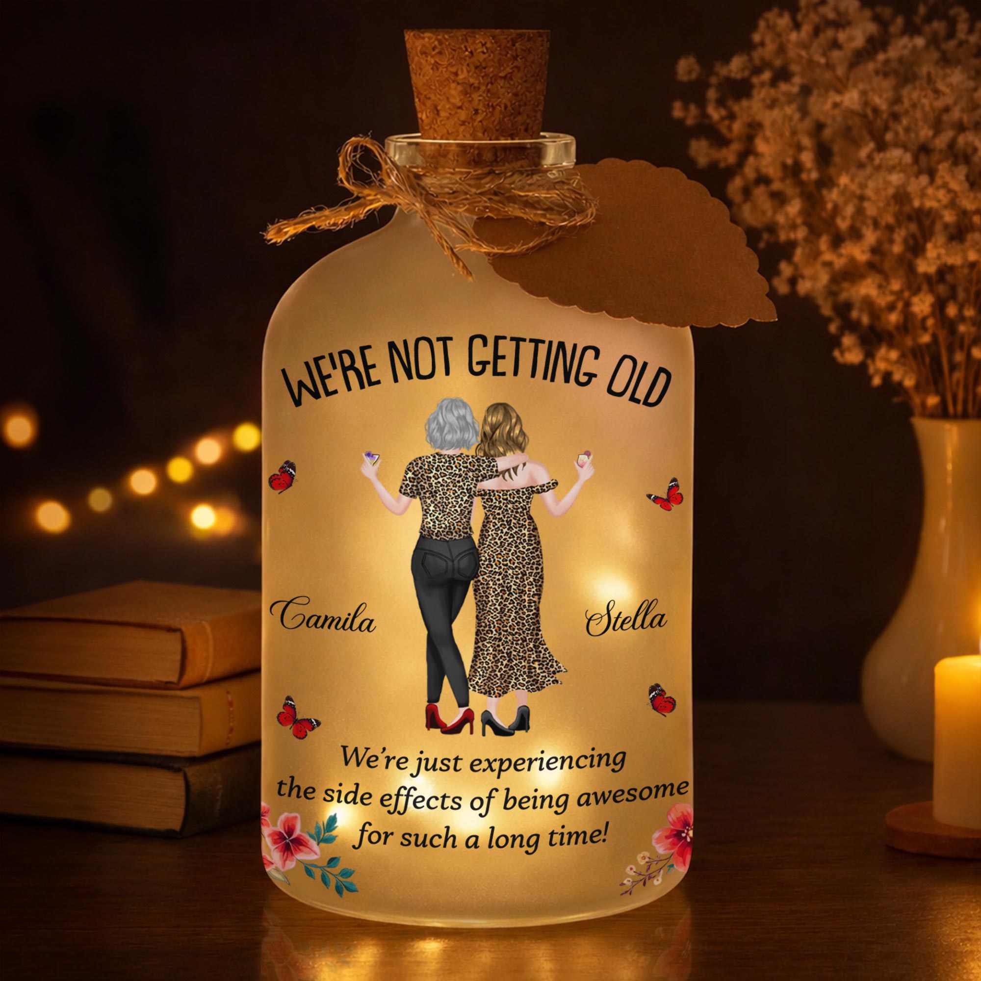 Personalized Short Bottle Light Besties Gift with Custom Name