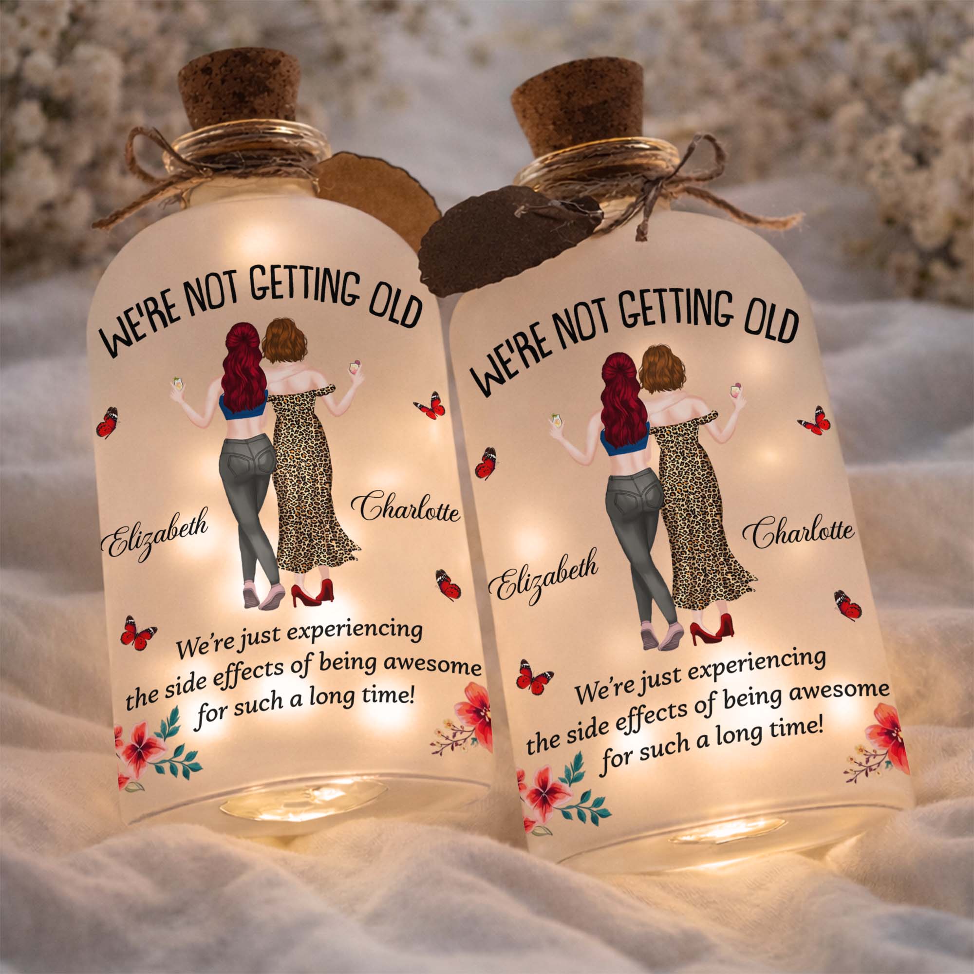 Personalized Short Bottle Light Besties Gift with Custom Name