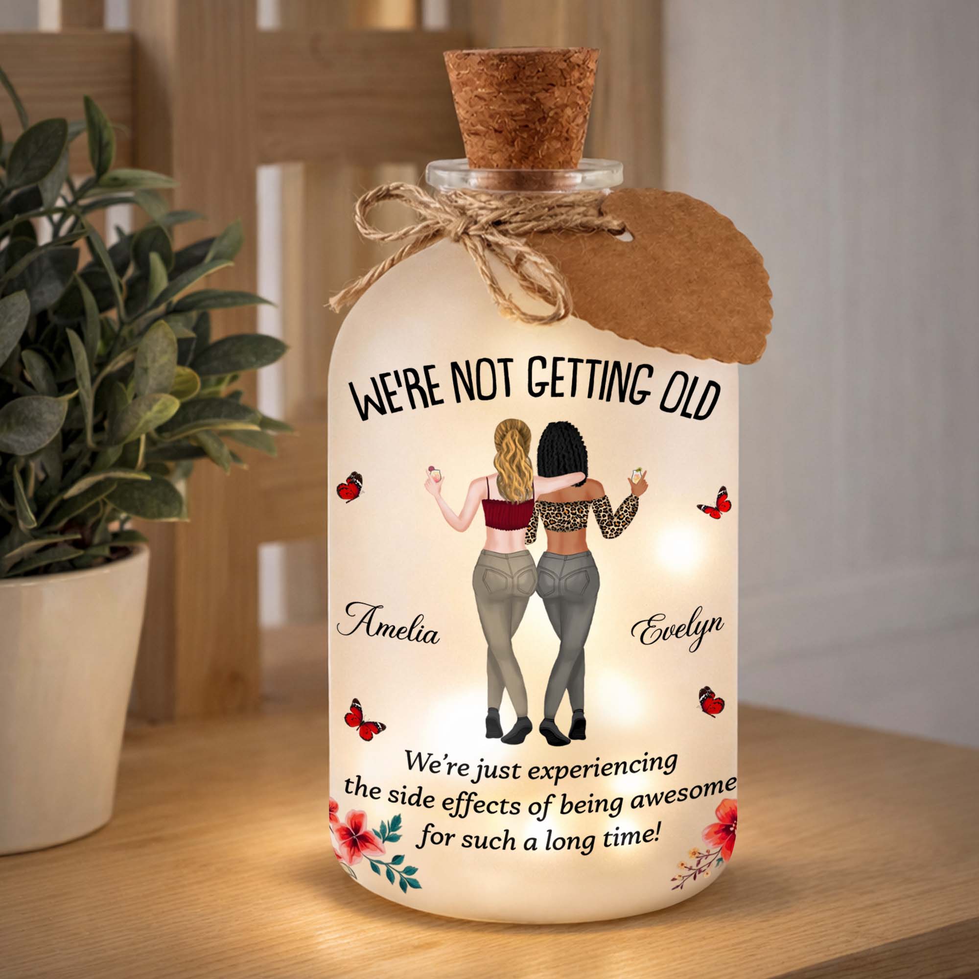 Personalized Short Bottle Light Besties Gift with Custom Name
