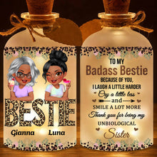 Load image into Gallery viewer, Personalized Frosted Glass Bottle Light Custom Bestie Gift
