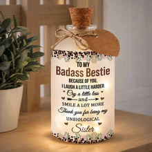 Load image into Gallery viewer, Personalized Frosted Glass Bottle Light Custom Bestie Gift
