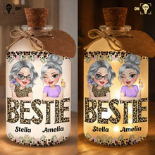 Load image into Gallery viewer, Personalized Frosted Glass Bottle Light Custom Bestie Gift
