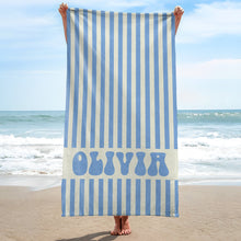 Load image into Gallery viewer, Personalized Microfiber Beach Towel Custom Name Gift for Her
