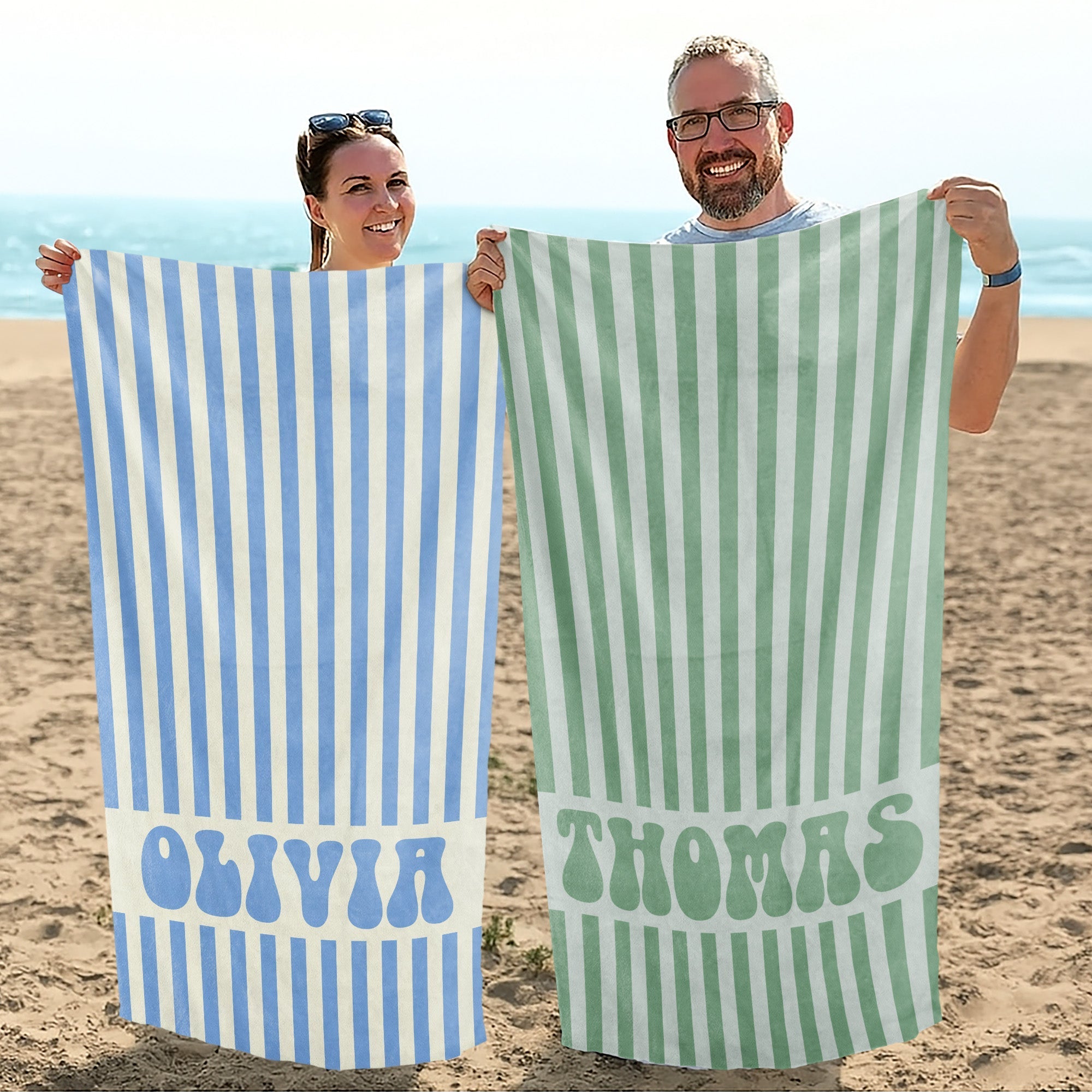 Personalized Microfiber Beach Towel Custom Name Gift for Her