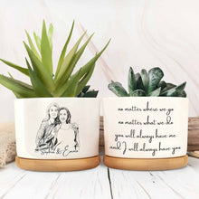 Load image into Gallery viewer, Personalized Ceramic Plant Pot Custom Sketch Best Friends Gift
