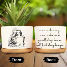 Load image into Gallery viewer, Personalized Ceramic Plant Pot Custom Sketch Best Friends Gift

