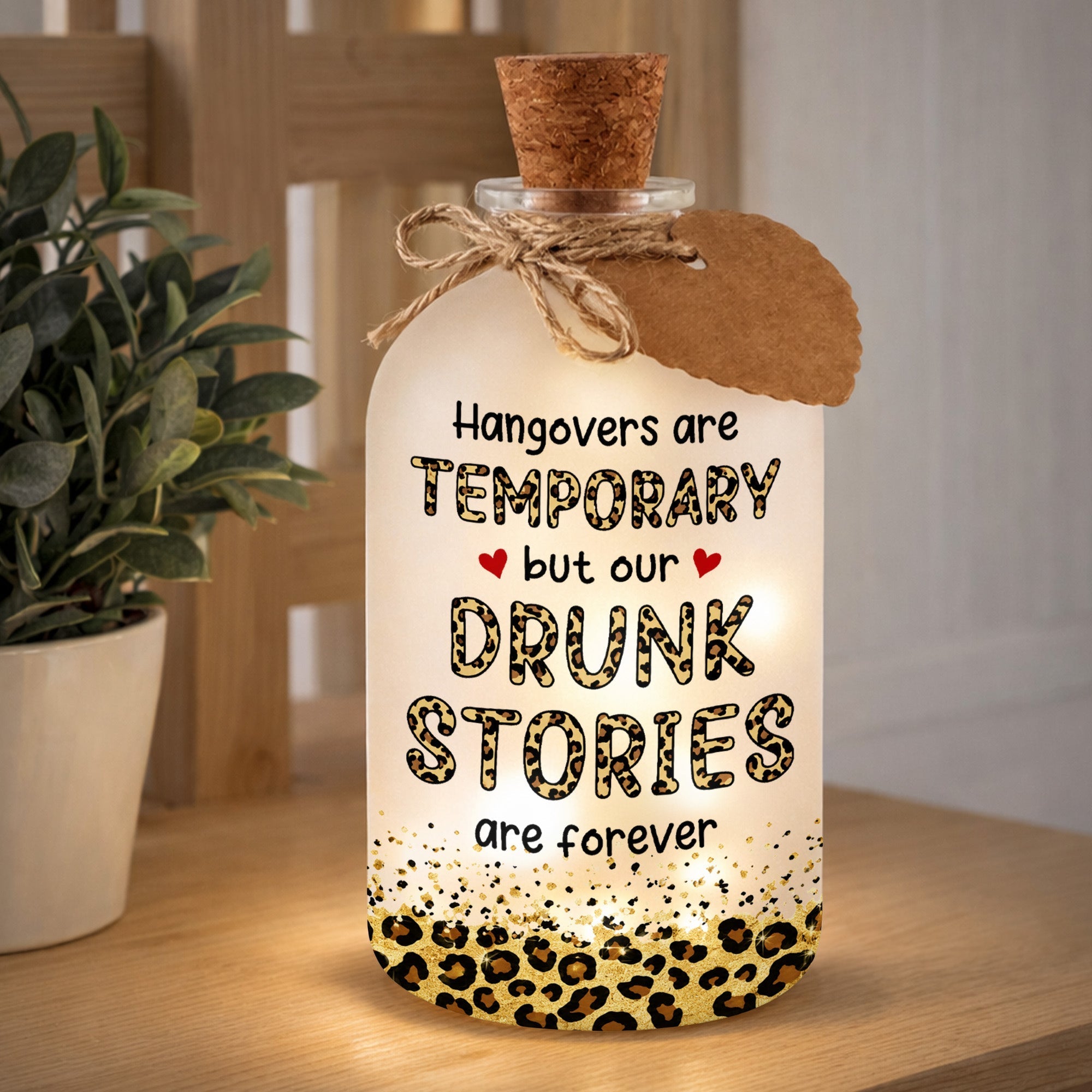 Personalized Frosted Glass Bottle Light Best Friend Gift