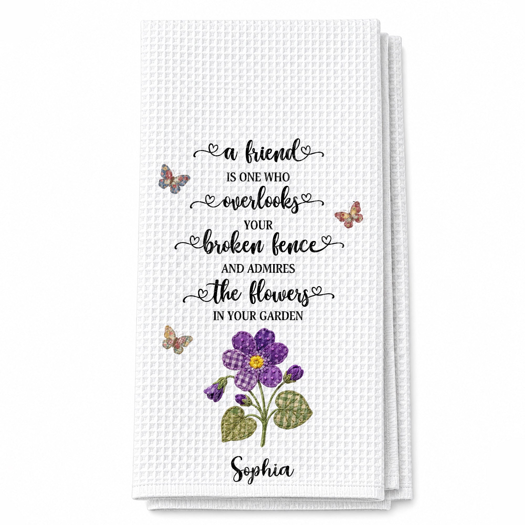 Personalized Kitchen Towel Custom Name Gift for Best Friend