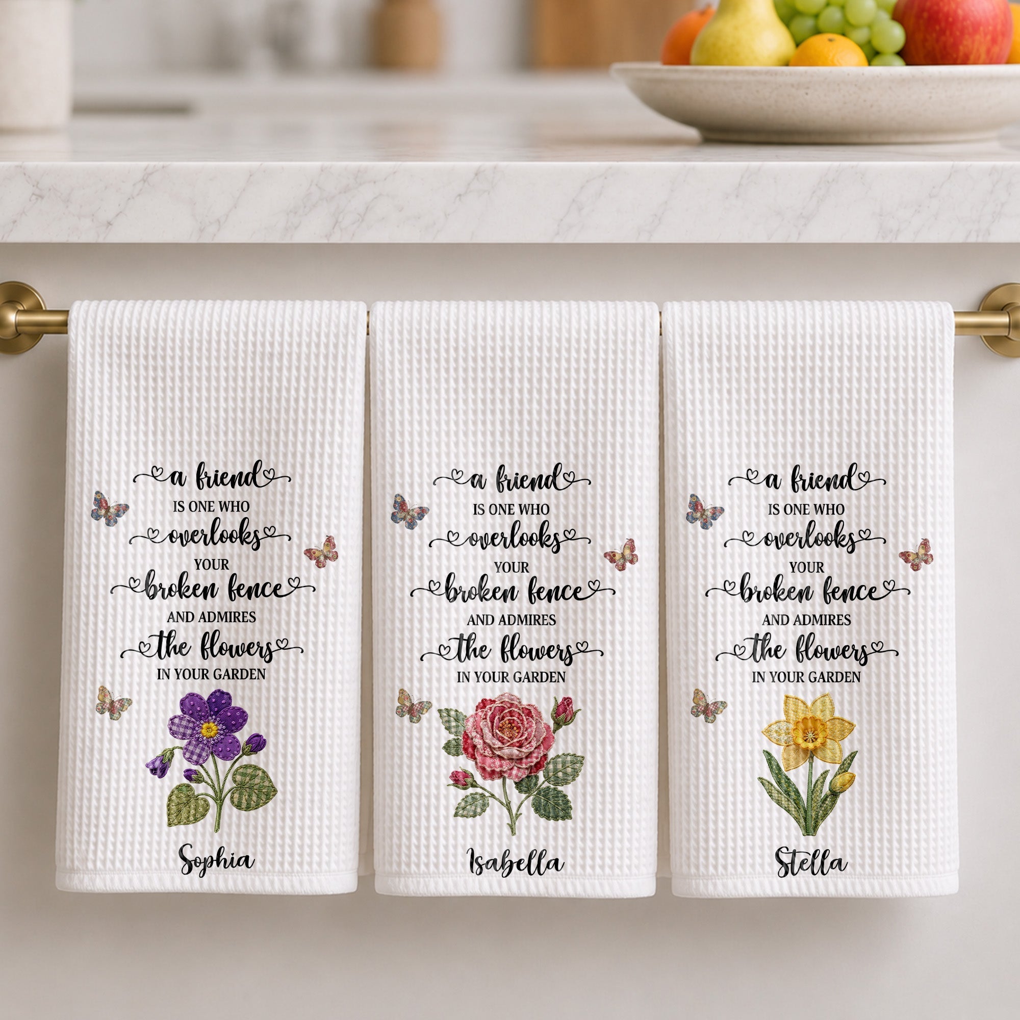 Personalized Kitchen Towel Custom Name Gift for Best Friend