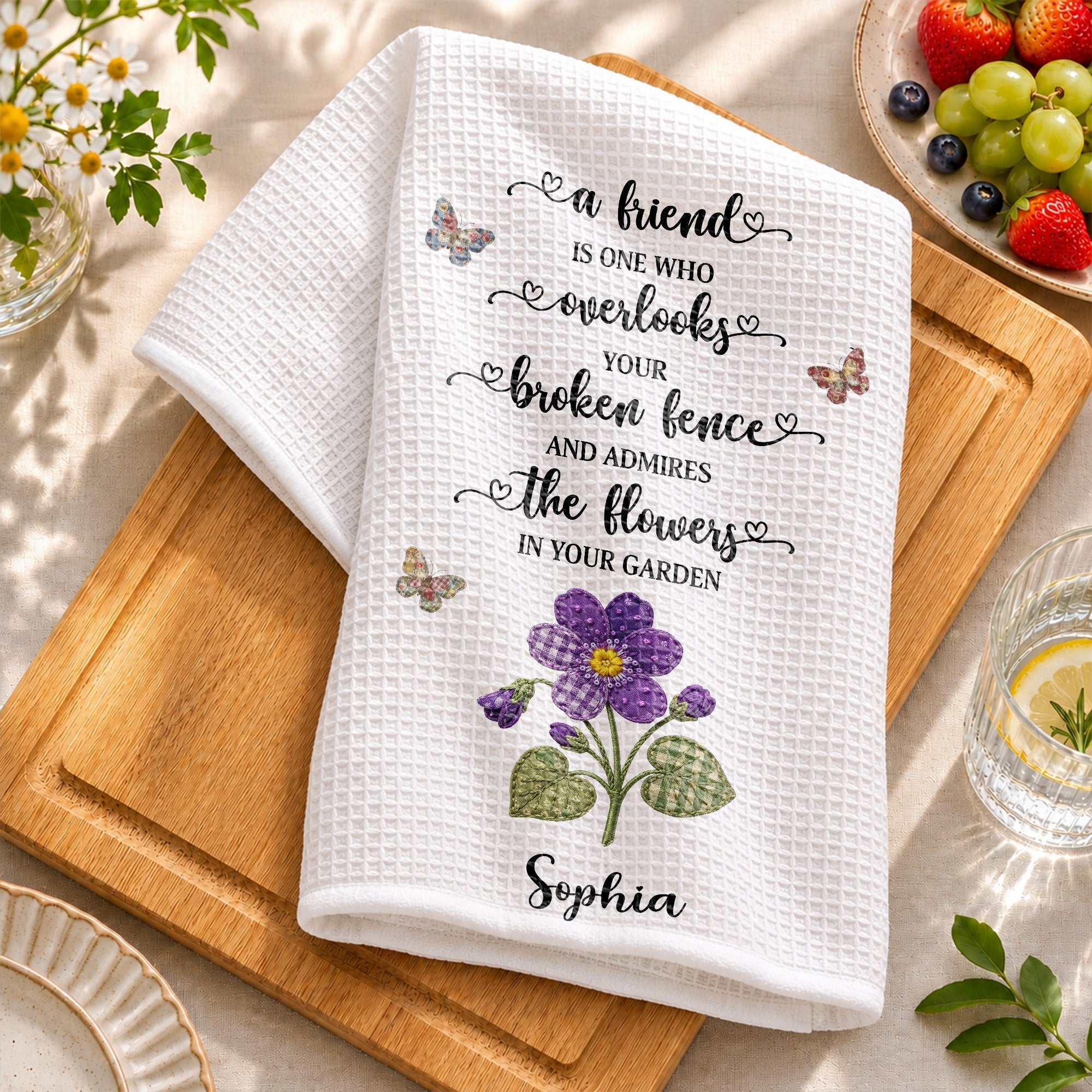 Personalized Kitchen Towel Custom Name Gift for Best Friend