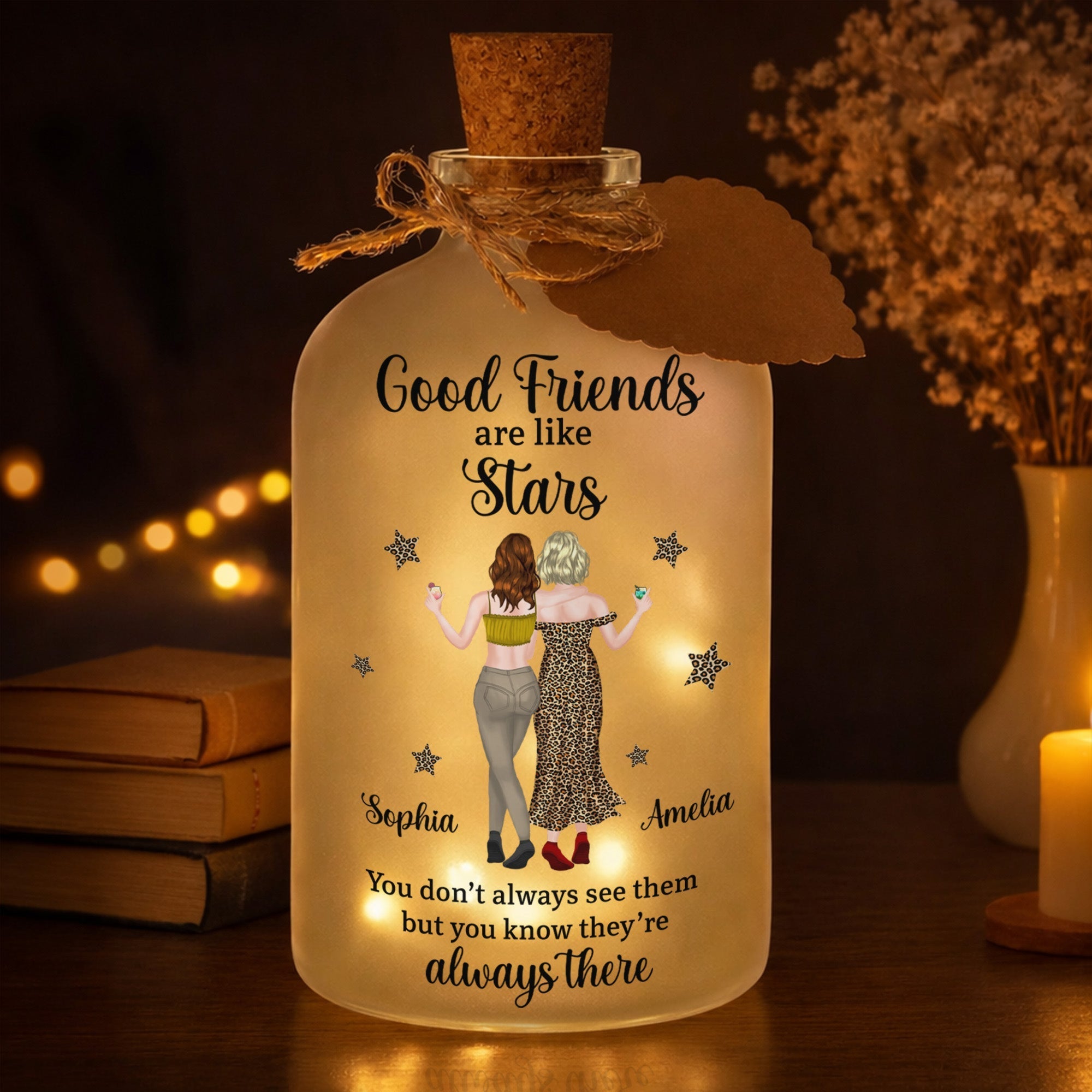 Personalized Short Bottle Light Custom Name Gift for Besties