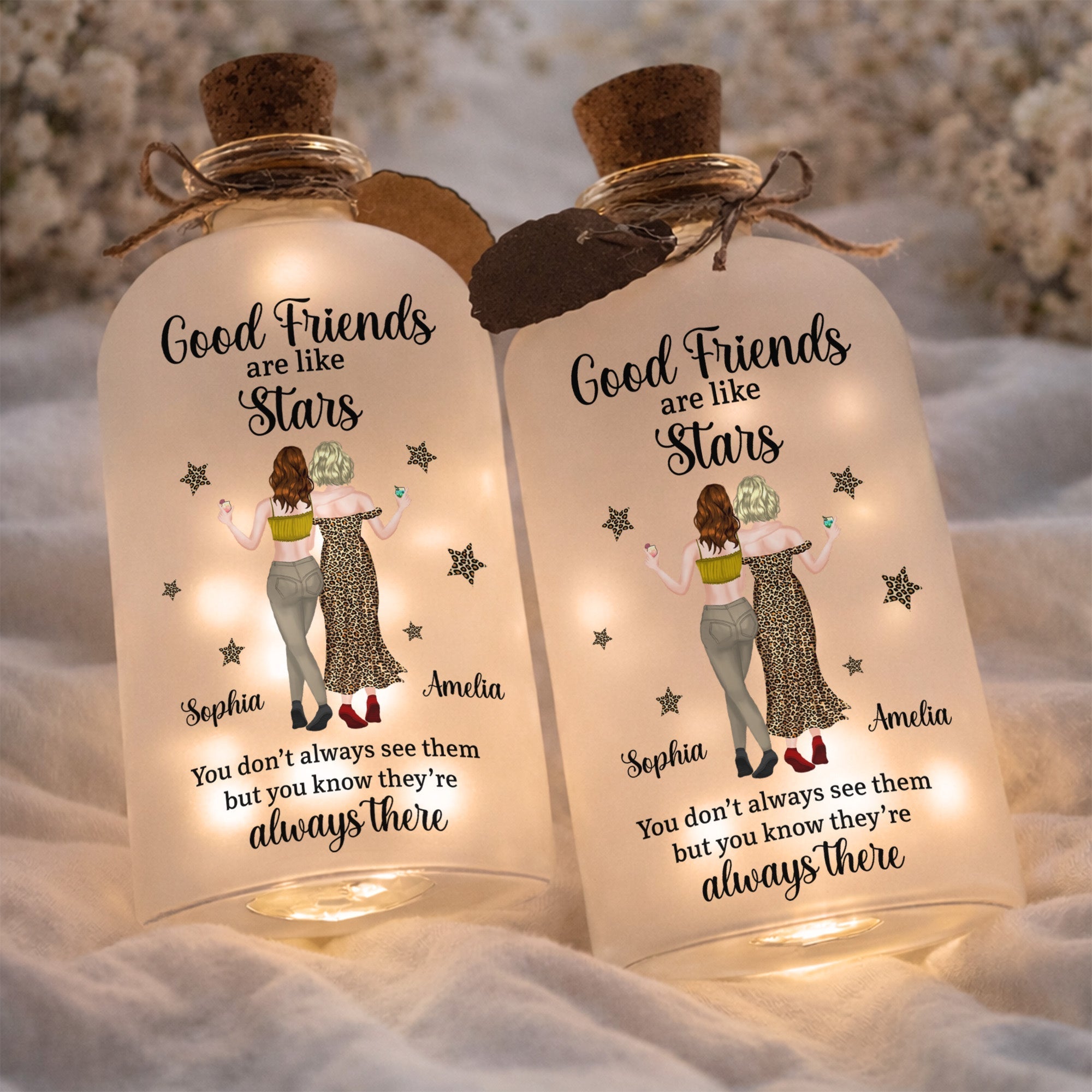 Personalized Short Bottle Light Custom Name Gift for Besties