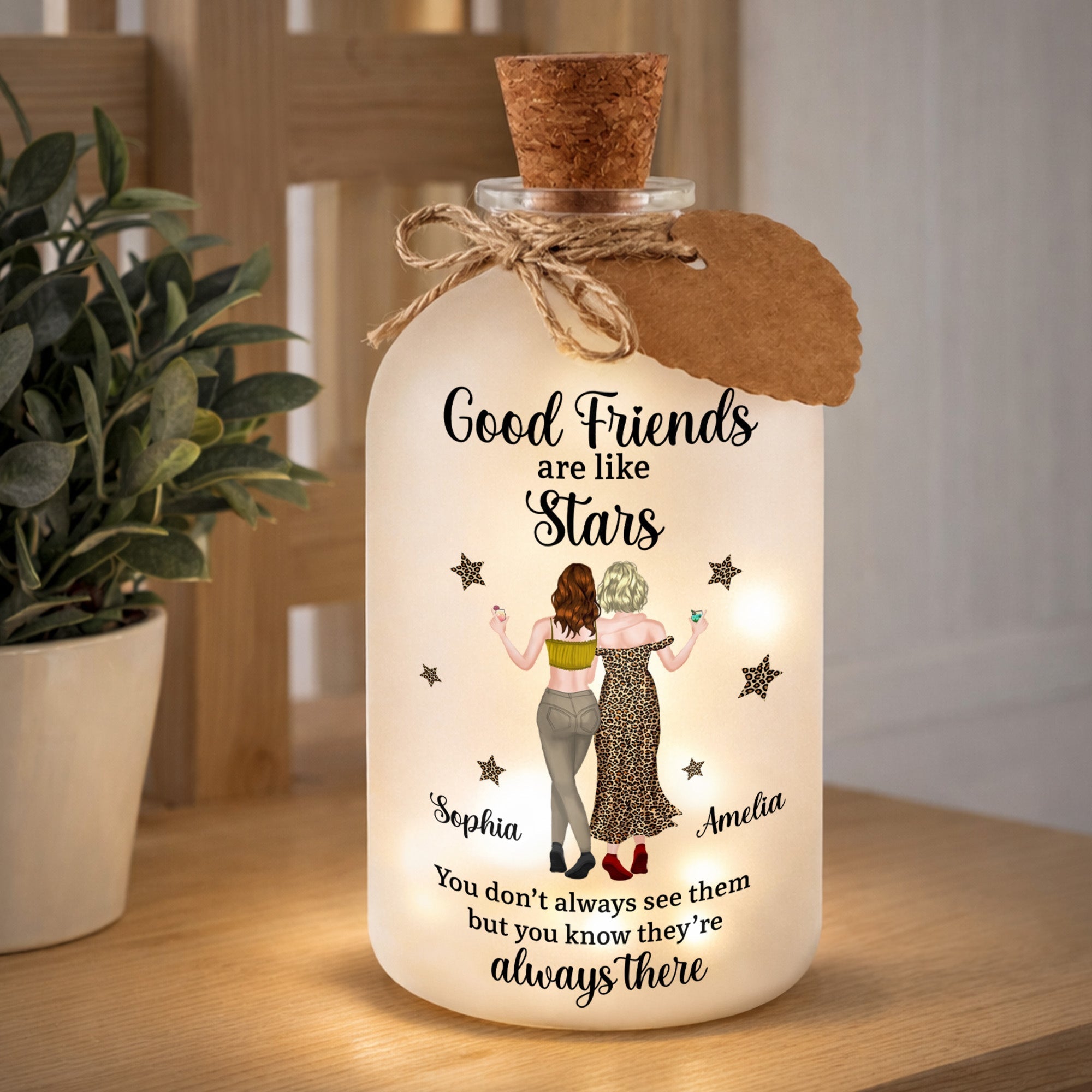Personalized Short Bottle Light Custom Name Gift for Besties
