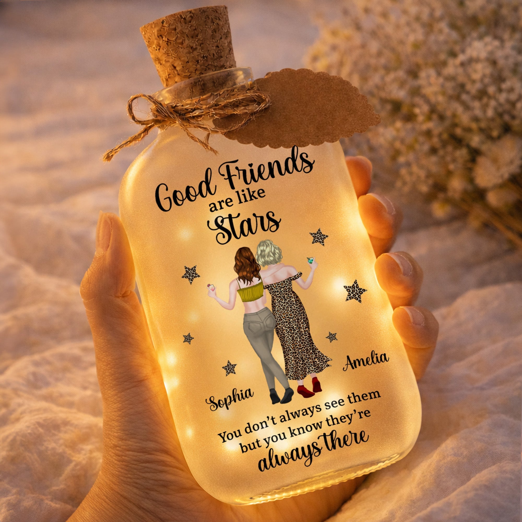 Personalized Short Bottle Light Custom Name Gift for Besties