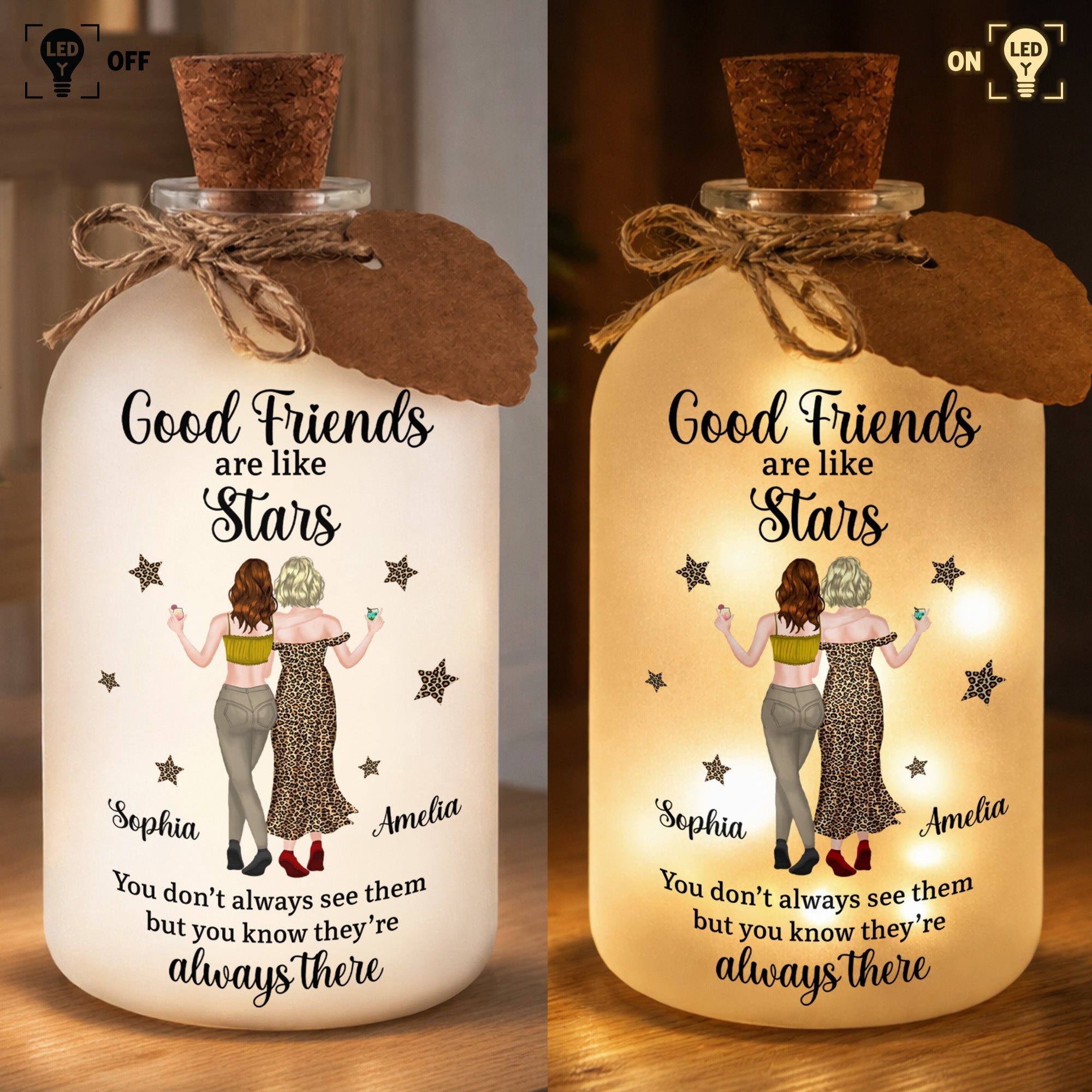 Personalized Short Bottle Light Custom Name Gift for Besties