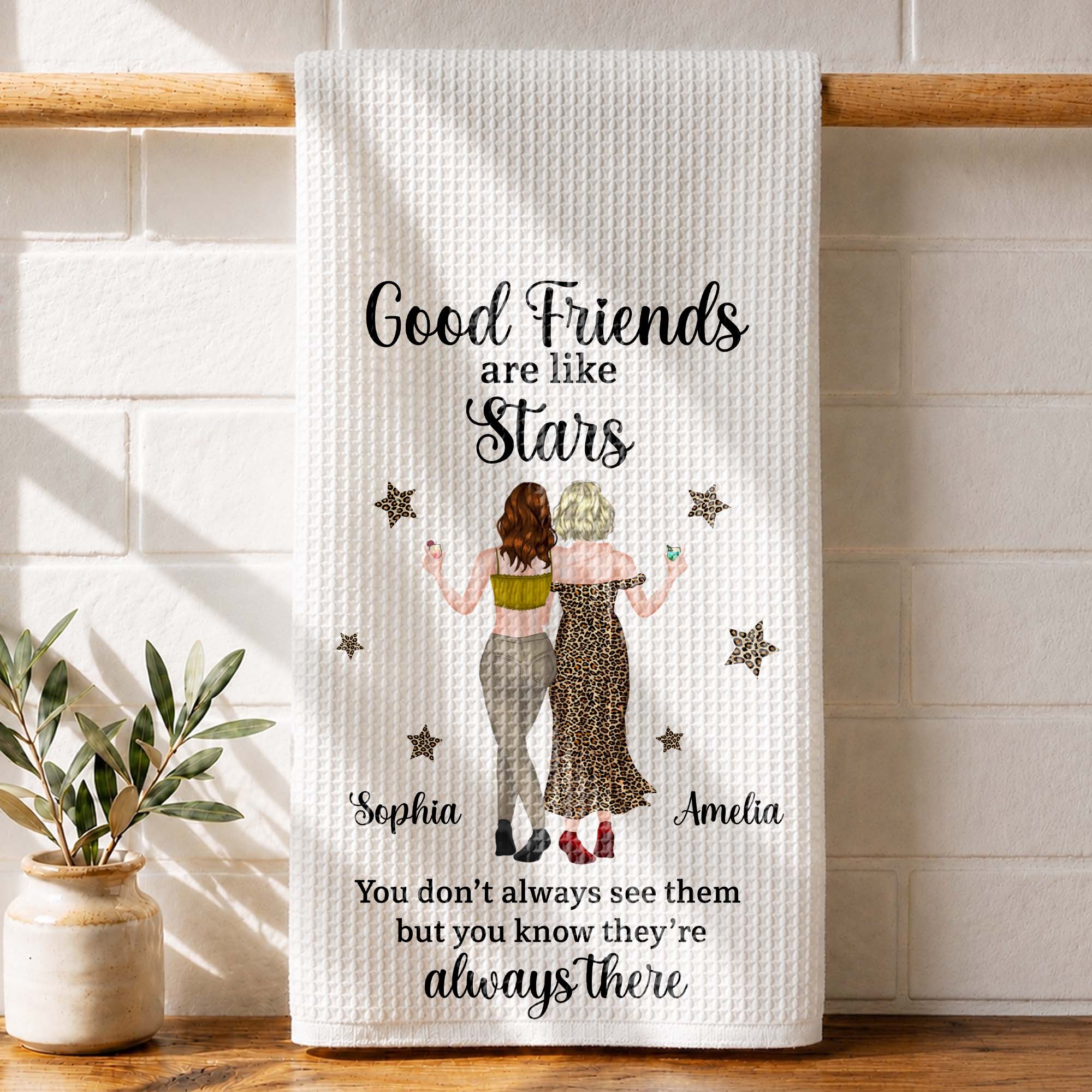 Personalized Kitchen Towel for Best Friends with Custom Design