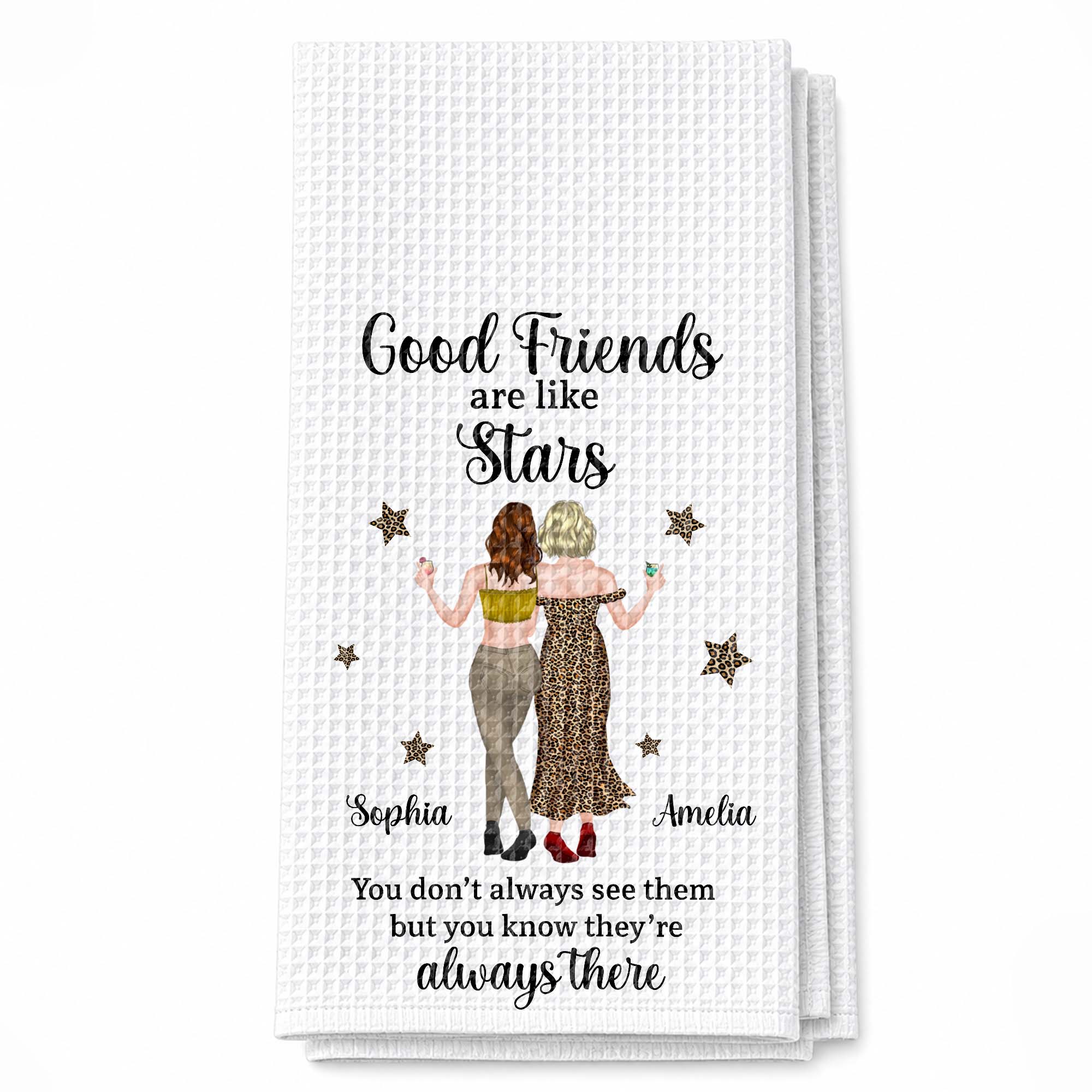 Personalized Kitchen Towel for Best Friends with Custom Design