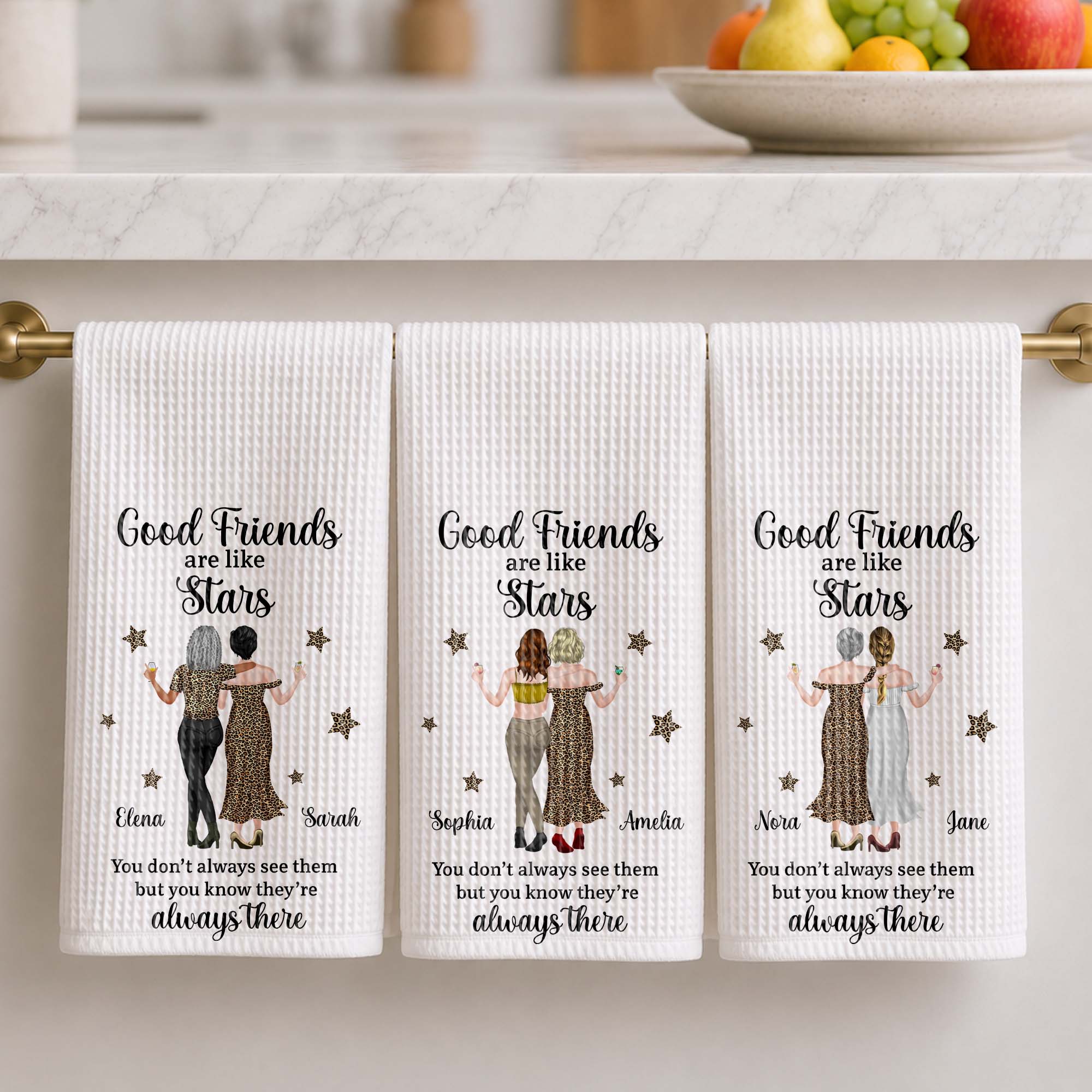 Personalized Kitchen Towel for Best Friends with Custom Design