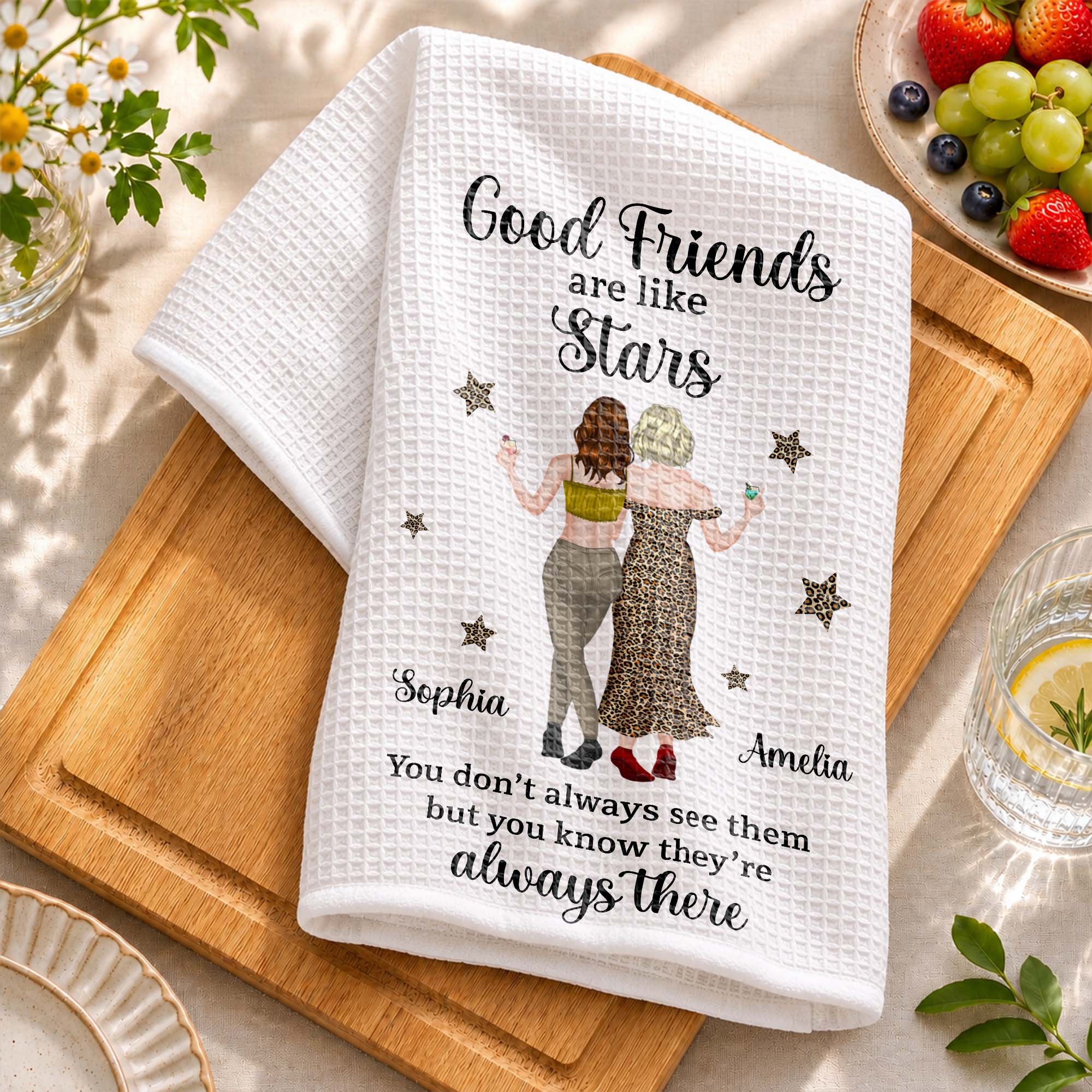 Personalized Kitchen Towel for Best Friends with Custom Design