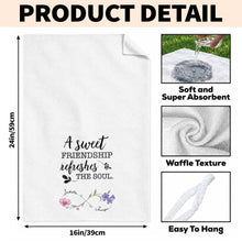 Load image into Gallery viewer, Personalized Kitchen Towel Custom Birth Month Flowers Gift for Best Friends
