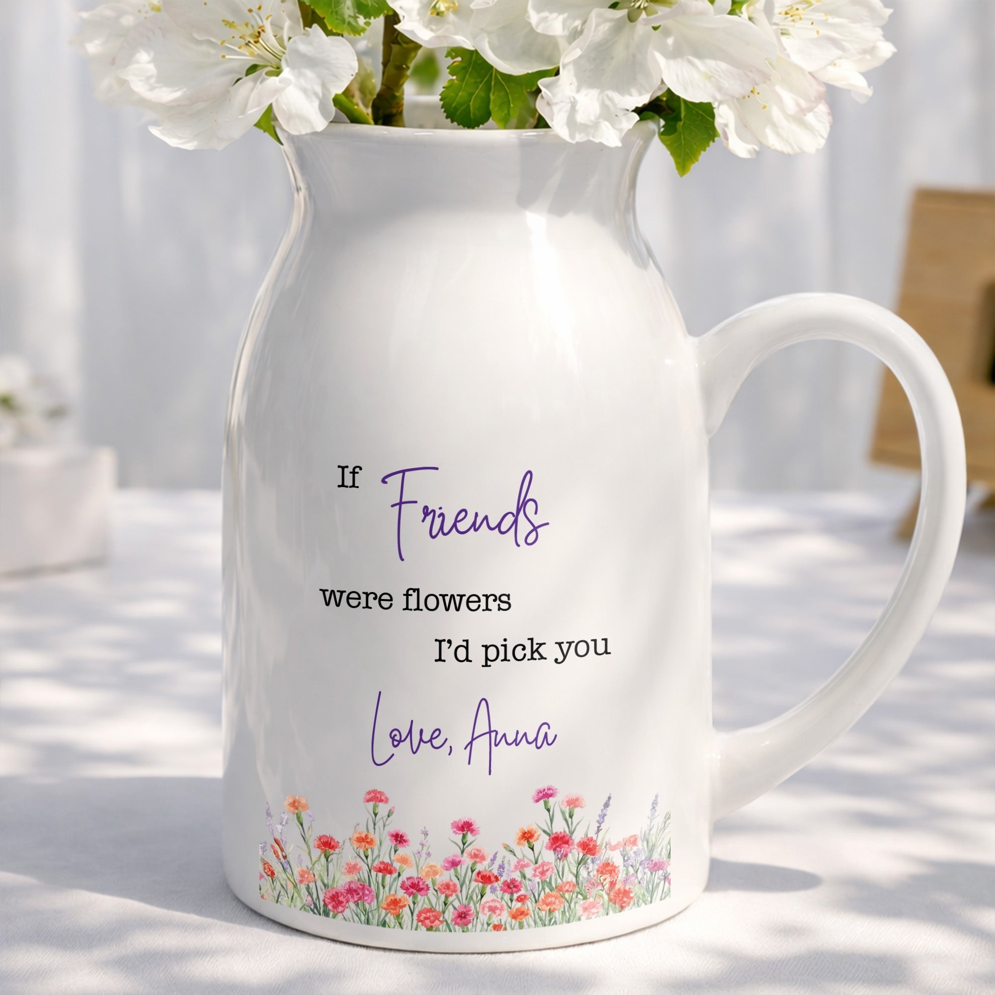 Personalized Ceramic Flower Vase Best Friend Gift Idea