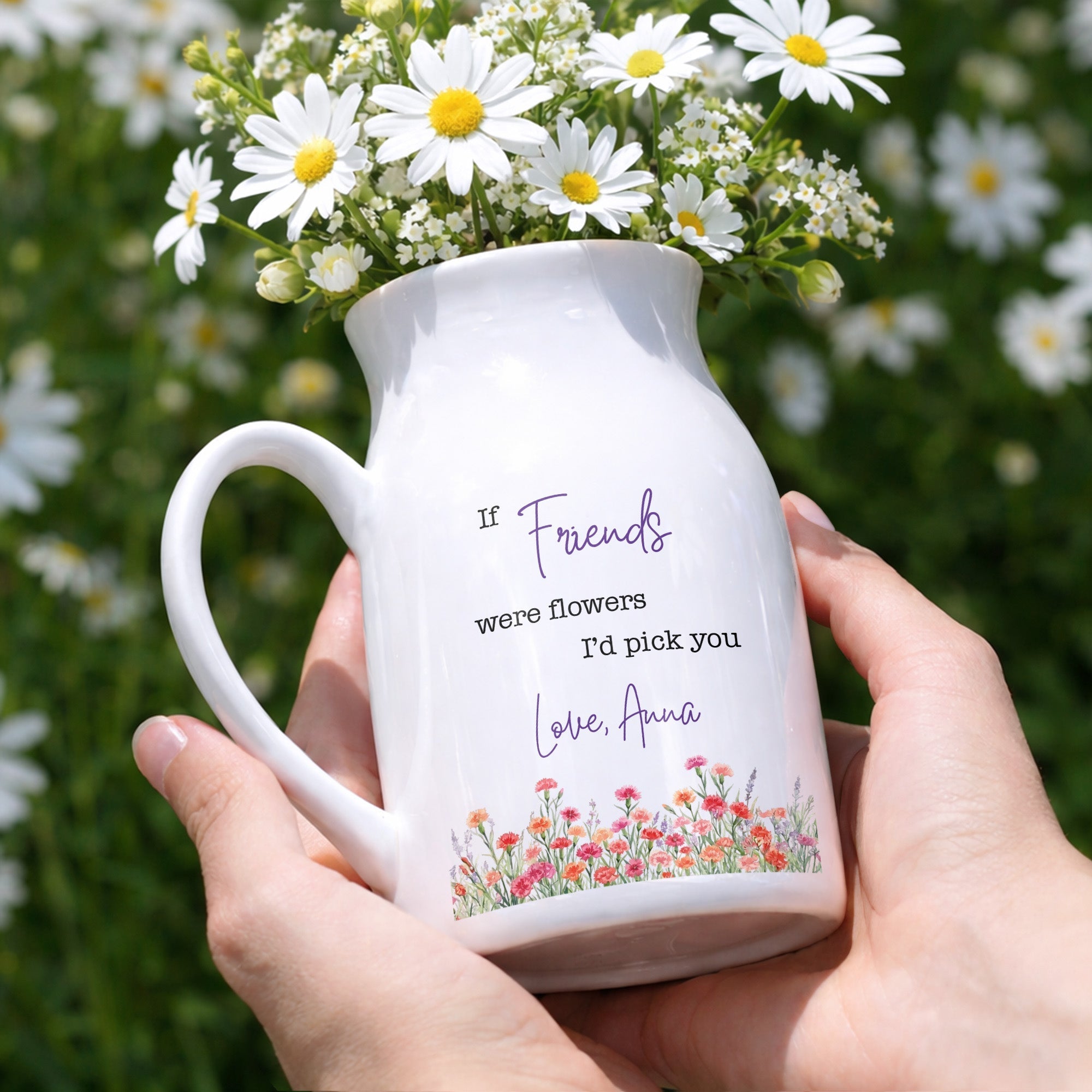 Personalized Ceramic Flower Vase Best Friend Gift Idea