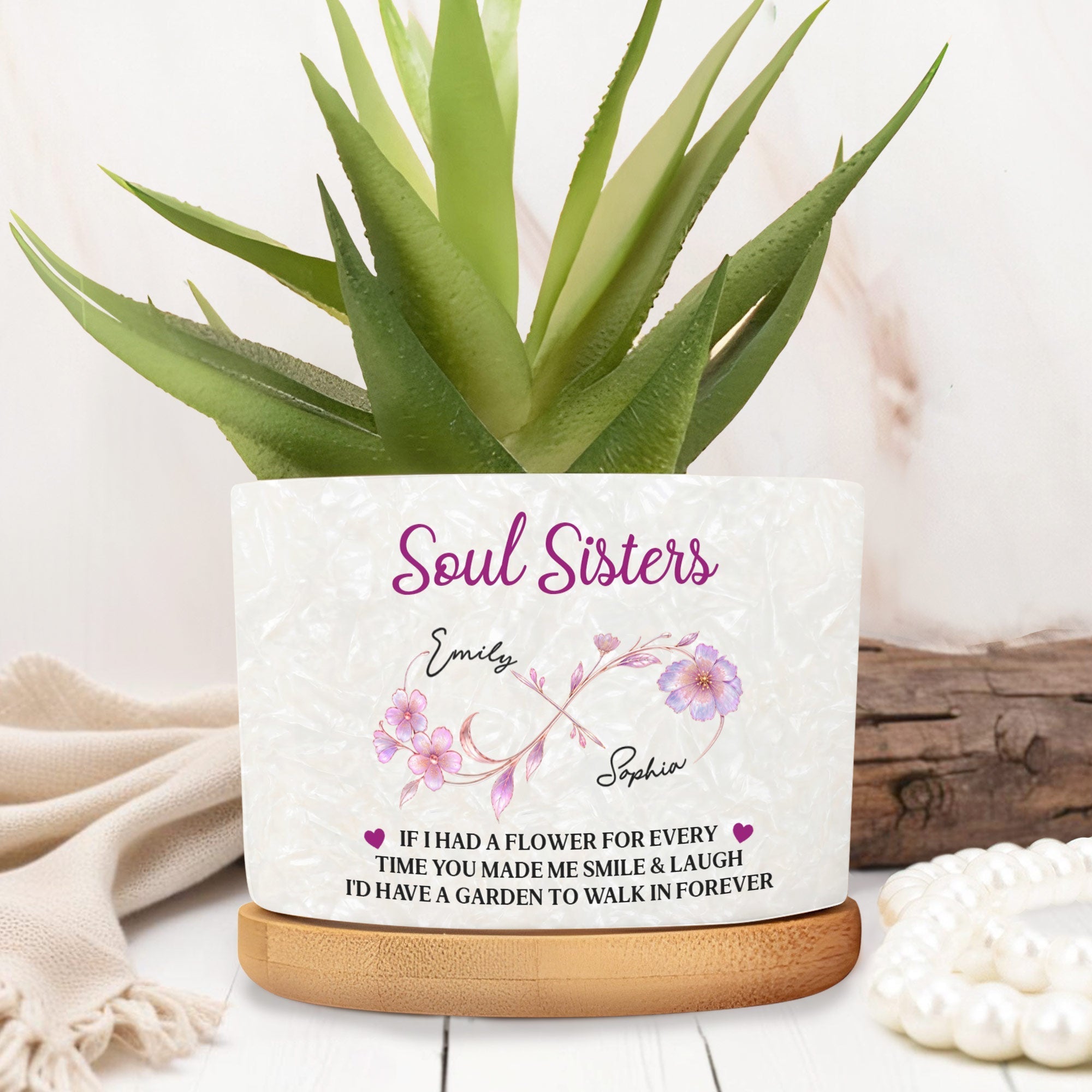 Personalized Ceramic Plant Pot Custom Gift for Best Friend