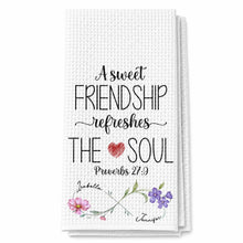 Load image into Gallery viewer, Personalized Kitchen Towel Gift for Best Friends with Flowers
