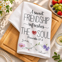 Load image into Gallery viewer, Personalized Kitchen Towel Gift for Best Friends with Flowers

