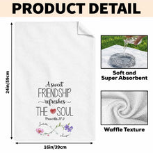 Load image into Gallery viewer, Personalized Kitchen Towel Gift for Best Friends with Flowers
