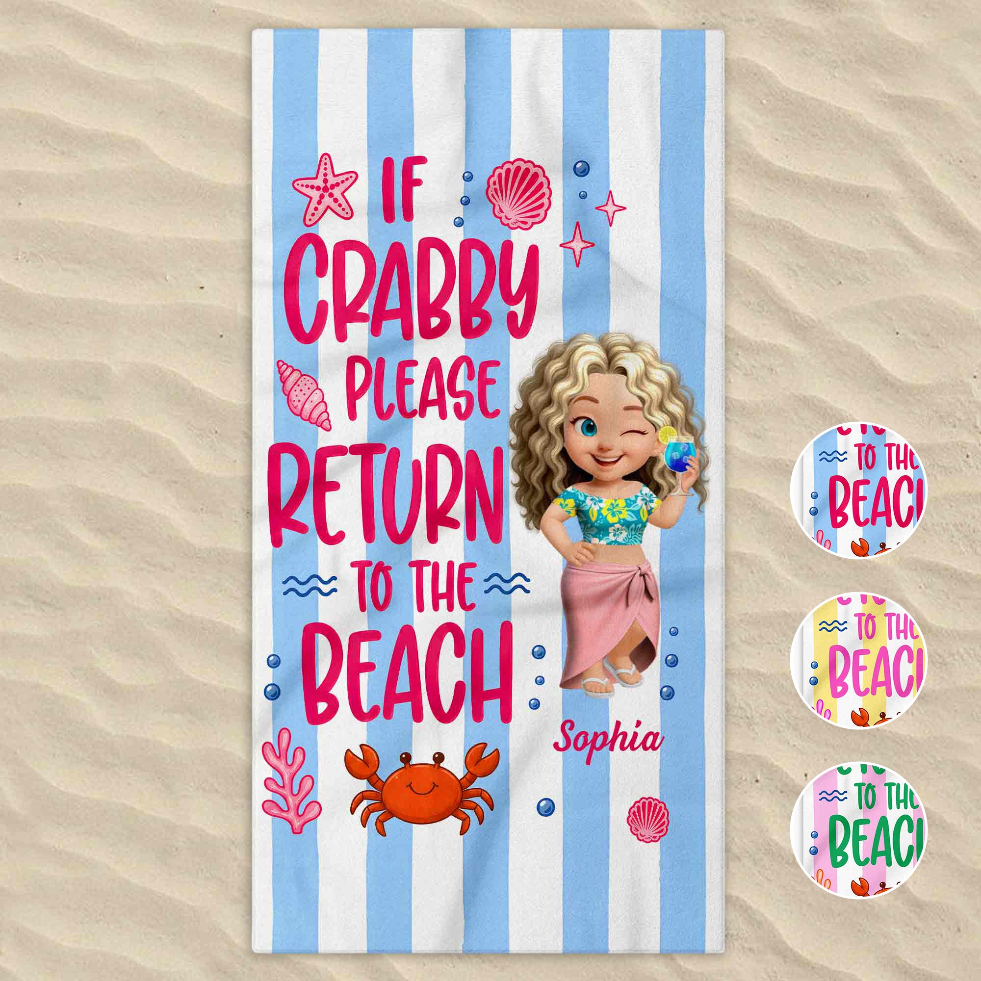 Personalized Beach Towel Custom Name for Best Friend Gift