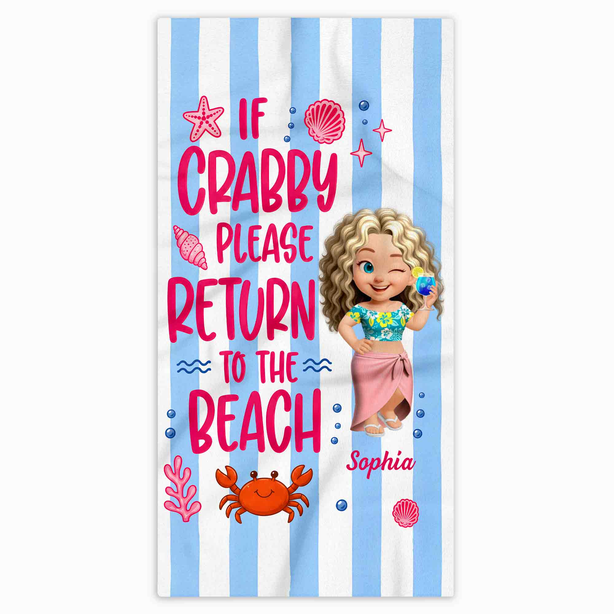 Personalized Beach Towel Custom Name for Best Friend Gift