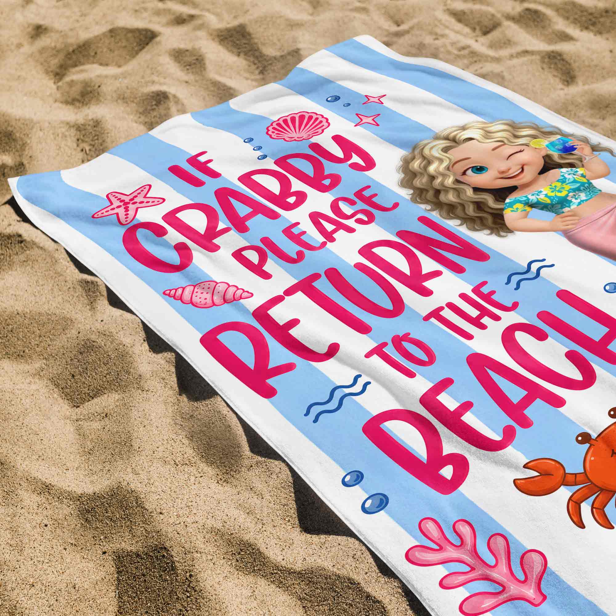 Personalized Beach Towel Custom Name for Best Friend Gift