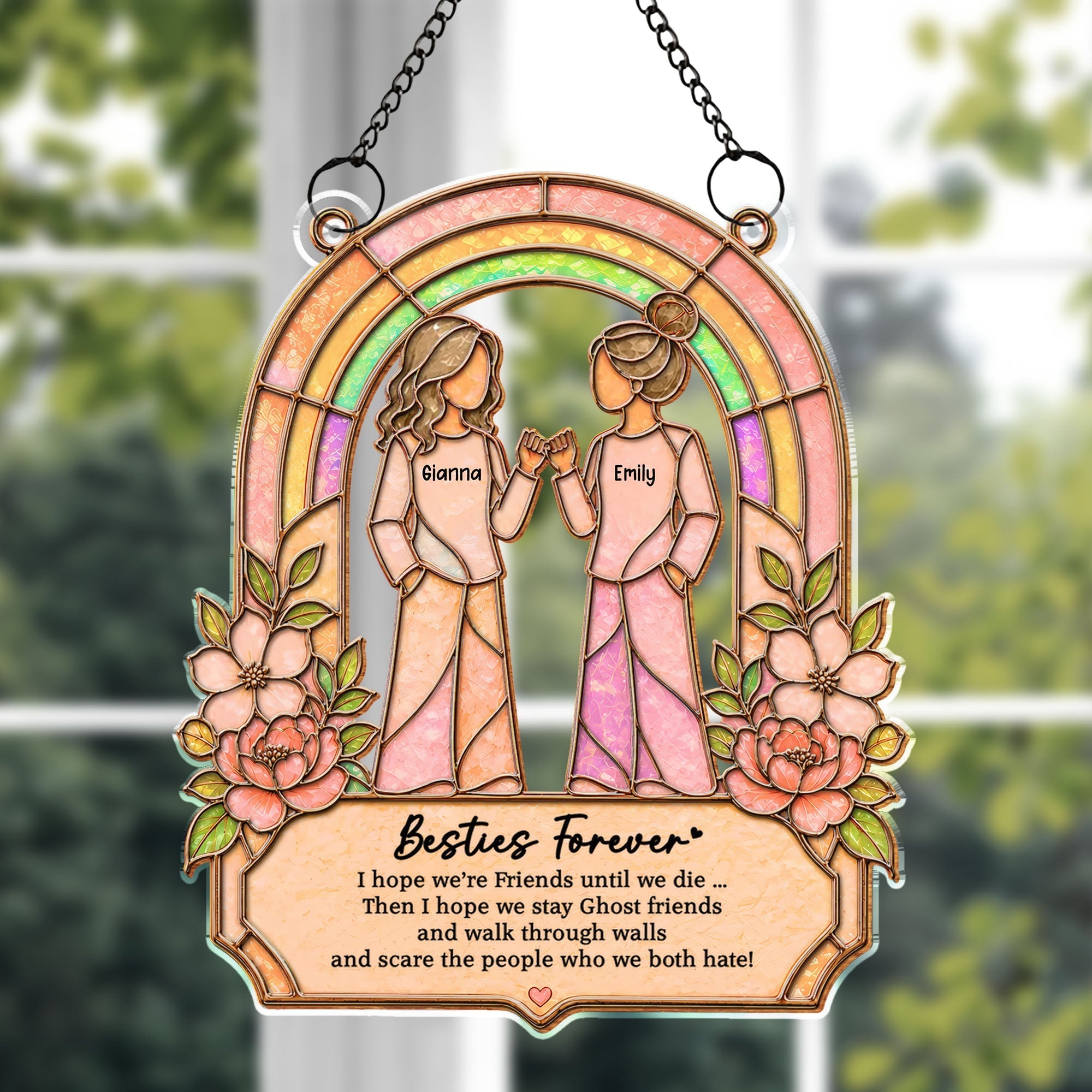 Personalized Suncatcher Custom Name Gift for Best Friends