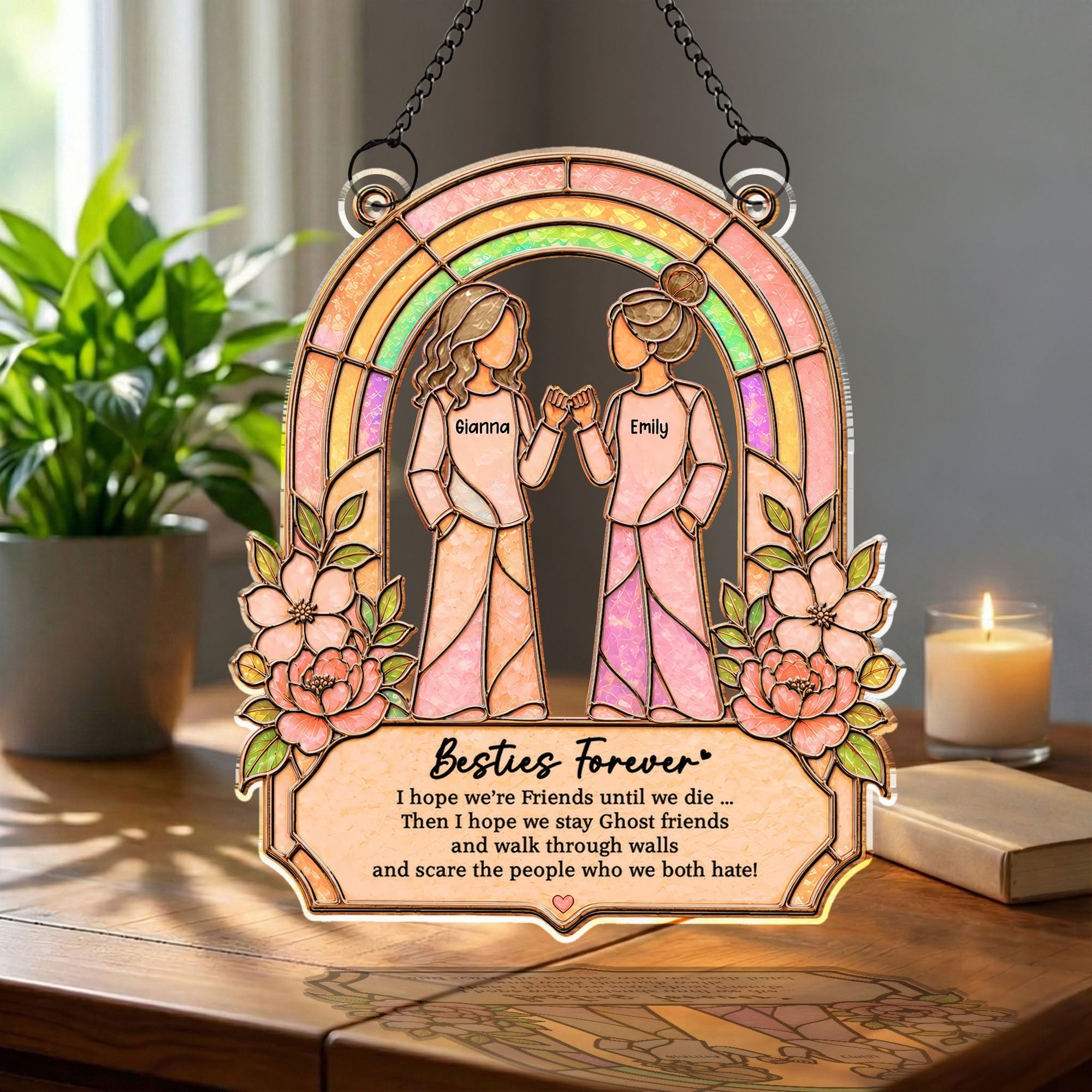 Personalized Suncatcher Custom Name Gift for Best Friends