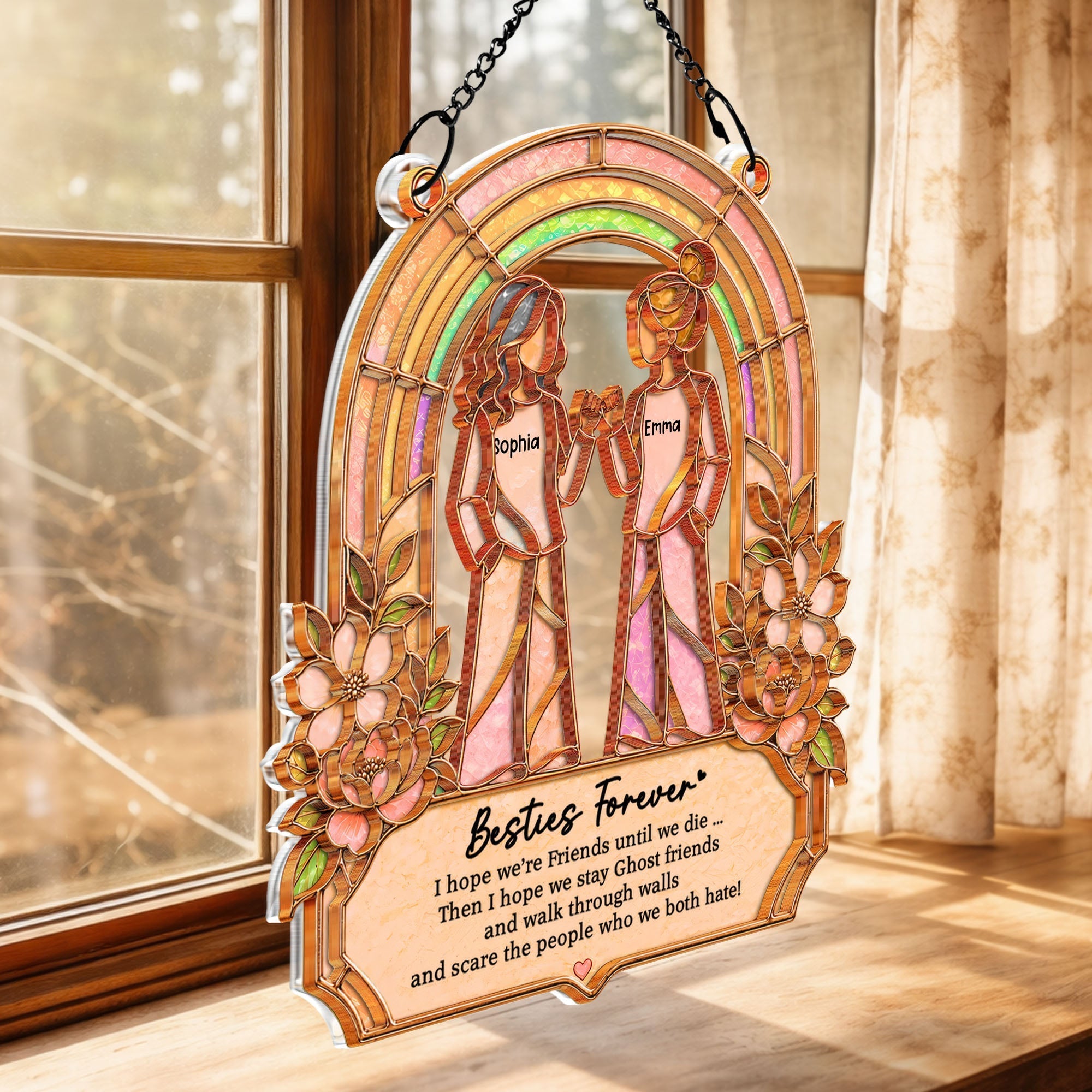 Personalized Suncatcher Custom Name Gift for Best Friends