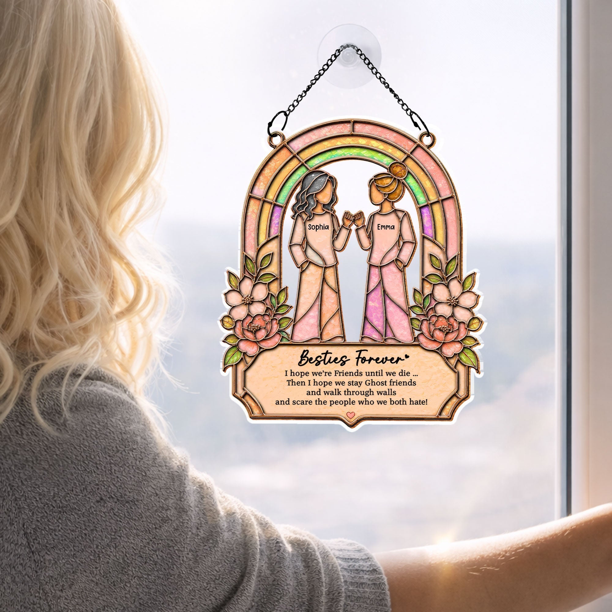 Personalized Suncatcher Custom Name Gift for Best Friends